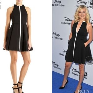 T by Alexander Wang Neoprene black white zip dress